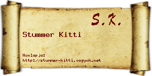 Stummer Kitti névjegykártya
